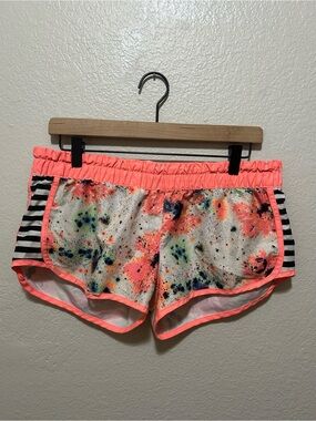 Y2K Hurley Splatter Paint Board Shorts Pink Low Rise Surf Skater Festival